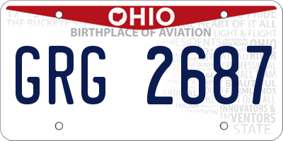 OH license plate GRG2687