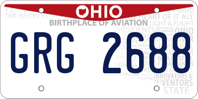 OH license plate GRG2688