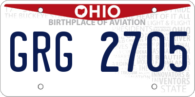 OH license plate GRG2705