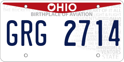 OH license plate GRG2714