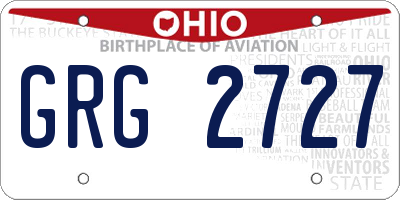 OH license plate GRG2727