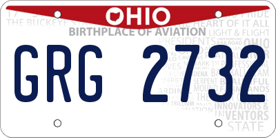 OH license plate GRG2732