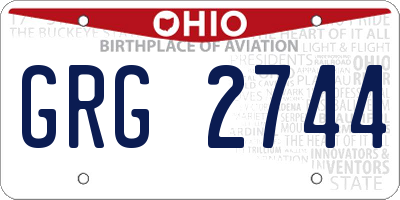 OH license plate GRG2744