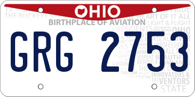 OH license plate GRG2753