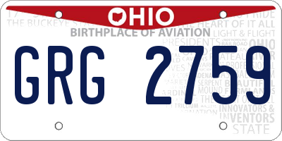 OH license plate GRG2759