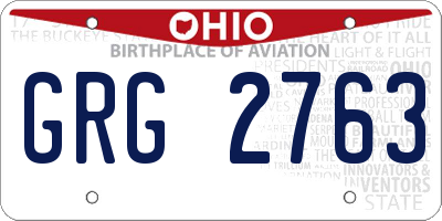 OH license plate GRG2763