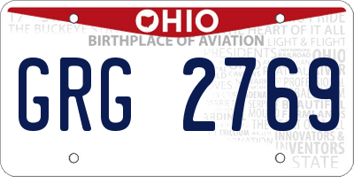 OH license plate GRG2769