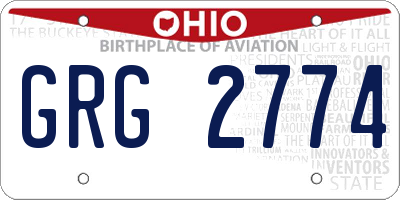 OH license plate GRG2774