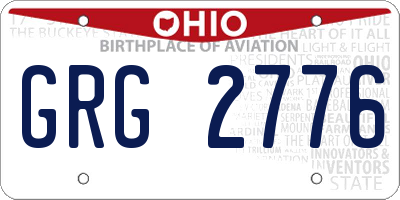 OH license plate GRG2776