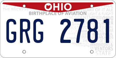 OH license plate GRG2781