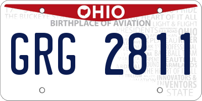 OH license plate GRG2811