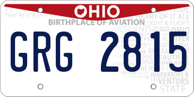 OH license plate GRG2815