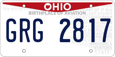 OH license plate GRG2817