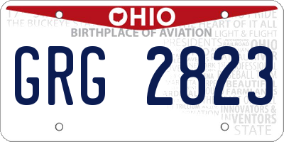 OH license plate GRG2823