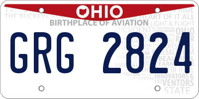 OH license plate GRG2824