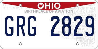 OH license plate GRG2829