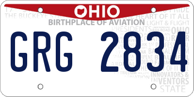 OH license plate GRG2834
