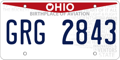 OH license plate GRG2843