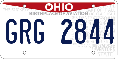 OH license plate GRG2844