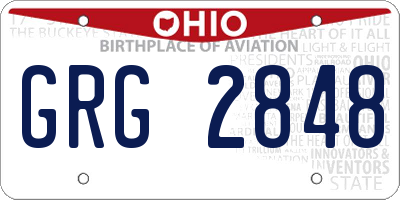 OH license plate GRG2848