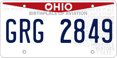 OH license plate GRG2849