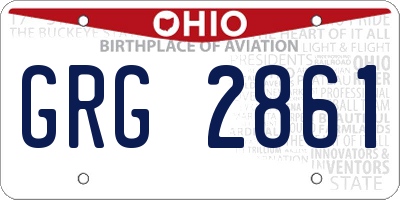 OH license plate GRG2861