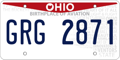 OH license plate GRG2871