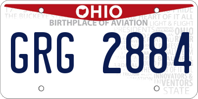 OH license plate GRG2884
