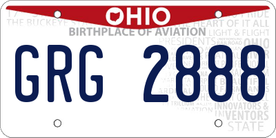 OH license plate GRG2888
