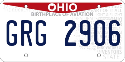 OH license plate GRG2906