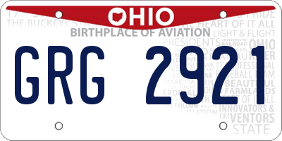 OH license plate GRG2921