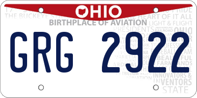 OH license plate GRG2922