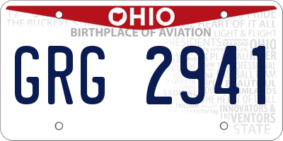 OH license plate GRG2941