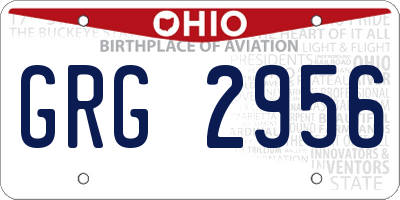 OH license plate GRG2956