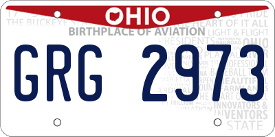 OH license plate GRG2973