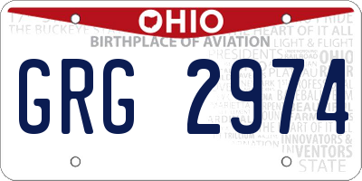 OH license plate GRG2974