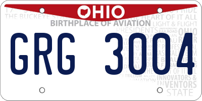 OH license plate GRG3004
