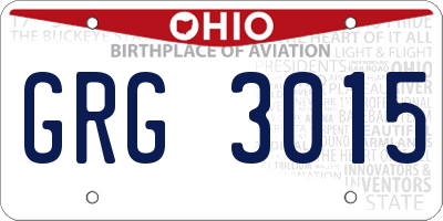 OH license plate GRG3015