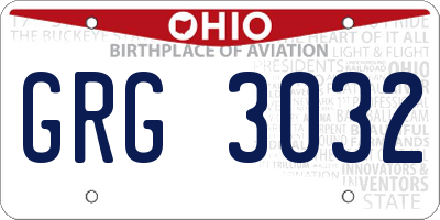 OH license plate GRG3032