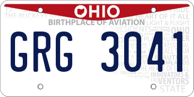 OH license plate GRG3041