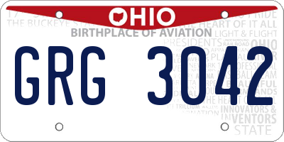 OH license plate GRG3042