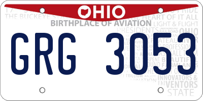 OH license plate GRG3053