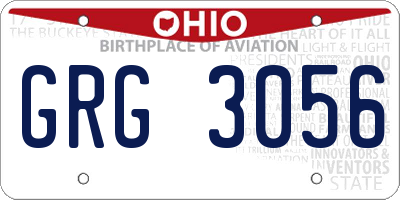 OH license plate GRG3056