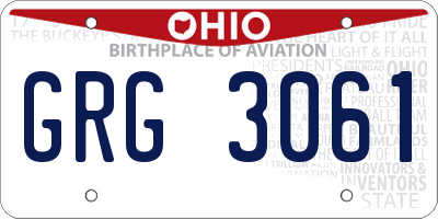 OH license plate GRG3061