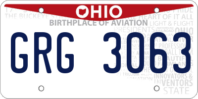 OH license plate GRG3063
