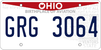 OH license plate GRG3064