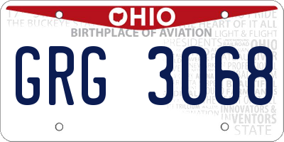OH license plate GRG3068