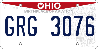 OH license plate GRG3076
