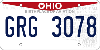 OH license plate GRG3078