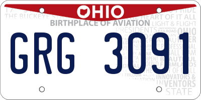 OH license plate GRG3091